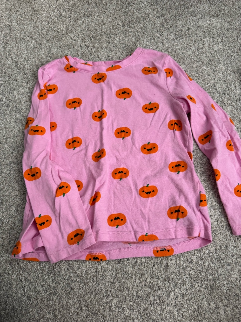 Old Navy Pink Long-Sleeve Tee with Pumpkin Print